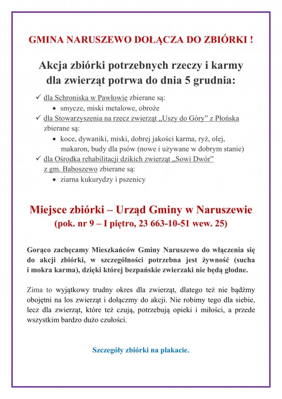 Gmina Naruszewo dołącza do zbiórki_14.11.2019r.-1
