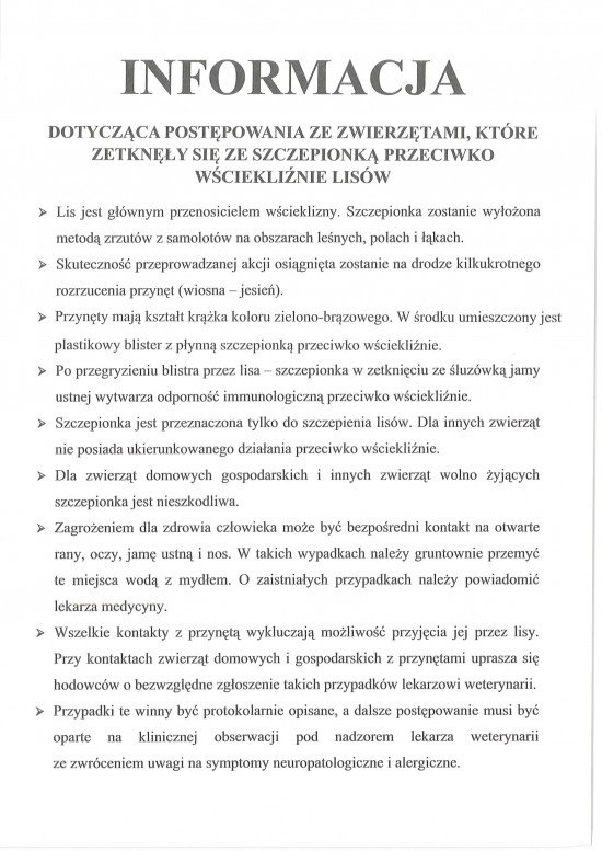 Informacja wścieklizna lisy-1