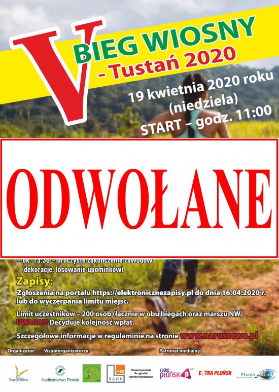 plakat biegi naruszewo 2020_odwołane