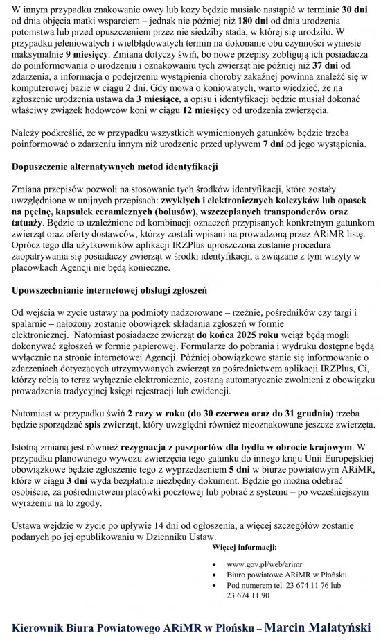 INFORMACJA będą zmiany w zasadach rejstrowania i znakowania zwierząt-2