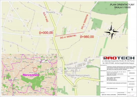 Rozbudowa drogi w Skwarach_mapa